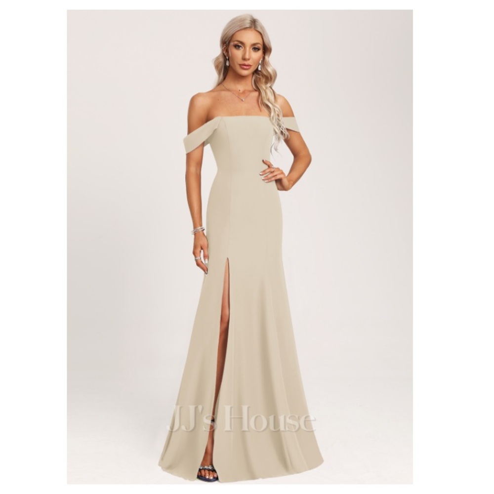 Trumpet/Mermaid Off the Shoulder Floor-Length Chiffon Bridesmaid Dress